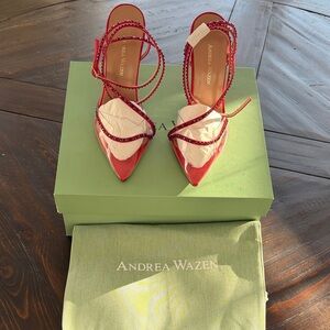 Andrea Wazen 100MM Embellished Stilettos size 6.5